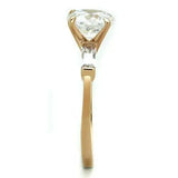 TK1595 - IP Rose Gold(Ion Plating) Stainless Steel Ring with AAA Grade CZ in Clear - Alamode - Flyclothing LLC