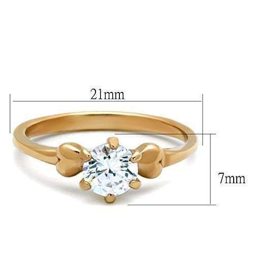 TK1596 - IP Rose Gold(Ion Plating) Stainless Steel Ring with AAA Grade CZ in Clear - Alamode - Flyclothing LLC