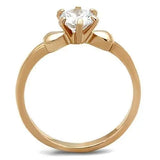 TK1596 - IP Rose Gold(Ion Plating) Stainless Steel Ring with AAA Grade CZ in Clear - Alamode - Flyclothing LLC