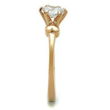 TK1596 - IP Rose Gold(Ion Plating) Stainless Steel Ring with AAA Grade CZ in Clear - Alamode - Flyclothing LLC