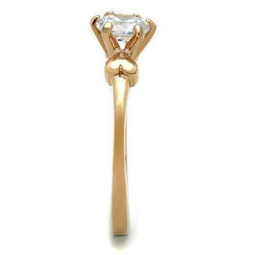 TK1596 - IP Rose Gold(Ion Plating) Stainless Steel Ring with AAA Grade CZ in Clear - Alamode - Flyclothing LLC