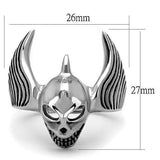 TK1599 - High polished (no plating) Stainless Steel Ring with Epoxy  in Jet - Alamode