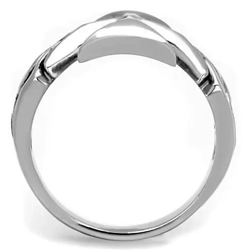 TK1602 - High polished (no plating) Stainless Steel Ring with Epoxy in Jet - Alamode - Flyclothing LLC