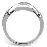 TK1602 - High polished (no plating) Stainless Steel Ring with Epoxy  in Jet - Alamode