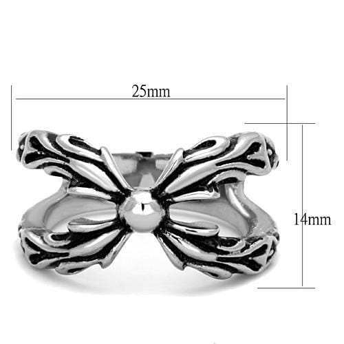 TK1605 - High polished (no plating) Stainless Steel Ring with Epoxy in Jet - Alamode - Flyclothing LLC