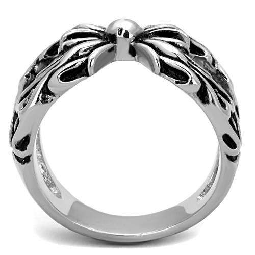 TK1605 - High polished (no plating) Stainless Steel Ring with Epoxy in Jet - Alamode - Flyclothing LLC