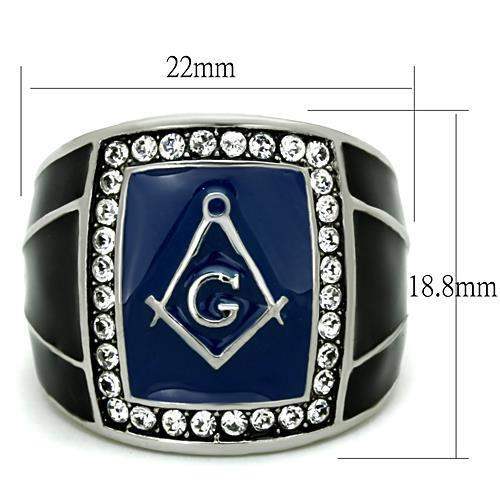 TK1612 - High polished (no plating) Stainless Steel Ring with Top Grade Crystal in Clear - Alamode - Flyclothing LLC