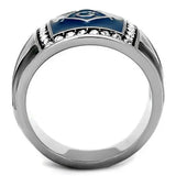 TK1612 - High polished (no plating) Stainless Steel Ring with Top Grade Crystal in Clear - Alamode - Flyclothing LLC