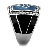 TK1612 - High polished (no plating) Stainless Steel Ring with Top Grade Crystal  in Clear - Alamode