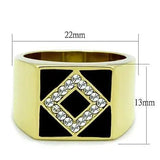 TK1613 - IP Gold(Ion Plating) Stainless Steel Ring with Top Grade Crystal  in Clear - Alamode