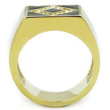 TK1613 - IP Gold(Ion Plating) Stainless Steel Ring with Top Grade Crystal in Clear - Alamode - Flyclothing LLC