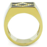 TK1613 - IP Gold(Ion Plating) Stainless Steel Ring with Top Grade Crystal  in Clear - Alamode