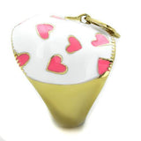 TK1622 - IP Gold(Ion Plating) Stainless Steel Ring with Epoxy  in Multi Color - Alamode