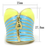 TK1623 - IP Gold(Ion Plating) Stainless Steel Ring with Epoxy  in Multi Color - Alamode
