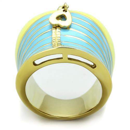 TK1623 - IP Gold(Ion Plating) Stainless Steel Ring with Epoxy in Multi Color - Alamode - Flyclothing LLC