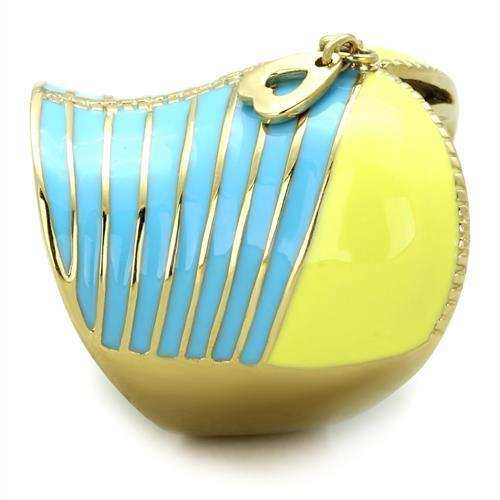 TK1623 - IP Gold(Ion Plating) Stainless Steel Ring with Epoxy in Multi Color - Alamode - Flyclothing LLC