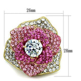 TK1624 - IP Gold(Ion Plating) Stainless Steel Ring with AAA Grade CZ in Clear - Alamode - Flyclothing LLC