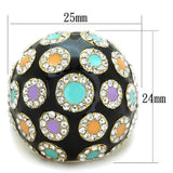 TK1625 - IP Gold(Ion Plating) Stainless Steel Ring with Top Grade Crystal  in Clear - Alamode