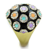 TK1625 - IP Gold(Ion Plating) Stainless Steel Ring with Top Grade Crystal in Clear - Alamode - Flyclothing LLC