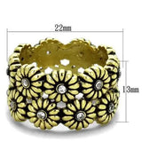 TK1626 - IP Gold(Ion Plating) Stainless Steel Ring with AAA Grade CZ  in Clear - Alamode