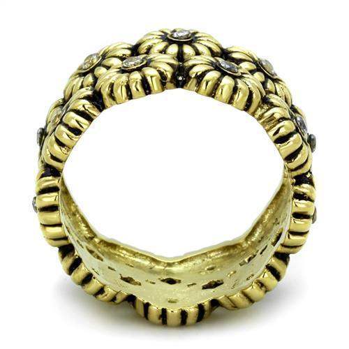 TK1626 - IP Gold(Ion Plating) Stainless Steel Ring with AAA Grade CZ in Clear - Alamode - Flyclothing LLC
