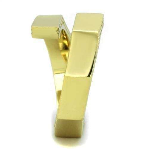 TK1629 - IP Gold(Ion Plating) Stainless Steel Ring with No Stone - Alamode - Flyclothing LLC