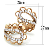 TK1633 - IP Rose Gold(Ion Plating) Stainless Steel Ring with AAA Grade CZ  in Clear - Alamode