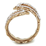 TK1633 - IP Rose Gold(Ion Plating) Stainless Steel Ring with AAA Grade CZ  in Clear - Alamode