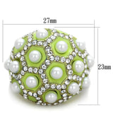 TK1636 - IP Gold(Ion Plating) Stainless Steel Ring with Synthetic Pearl in White - Alamode - Flyclothing LLC