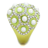 TK1636 - IP Gold(Ion Plating) Stainless Steel Ring with Synthetic Pearl in White - Alamode - Flyclothing LLC