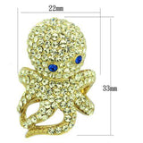 TK1640 - IP Gold(Ion Plating) Stainless Steel Ring with Top Grade Crystal in Multi Color - Alamode - Flyclothing LLC