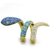 TK1641 - IP Gold(Ion Plating) Stainless Steel Ring with Top Grade Crystal  in Multi Color - Alamode