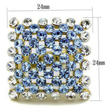 TK1643 - IP Gold(Ion Plating) Stainless Steel Ring with Top Grade Crystal in Light Sapphire - Alamode - Flyclothing LLC