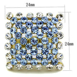 TK1643 - IP Gold(Ion Plating) Stainless Steel Ring with Top Grade Crystal  in Light Sapphire - Alamode