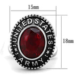 TK1649 - High polished (no plating) Stainless Steel Cufflink with Synthetic Synthetic Glass in Siam - Alamode