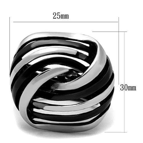 TK1660 - Two-Tone IP Black Stainless Steel Ring with No Stone - Alamode - Flyclothing LLC