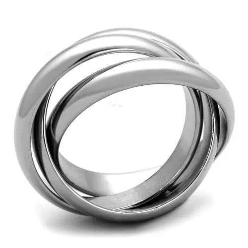 TK1669 - High polished (no plating) Stainless Steel Ring with No Stone - Alamode - Flyclothing LLC
