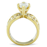 TK1672 - IP Gold(Ion Plating) Stainless Steel Ring with AAA Grade CZ in Clear - Alamode - Flyclothing LLC