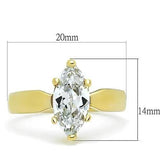 TK1673 - IP Gold(Ion Plating) Stainless Steel Ring with AAA Grade CZ  in Clear - Alamode