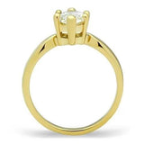 TK1673 - IP Gold(Ion Plating) Stainless Steel Ring with AAA Grade CZ  in Clear - Alamode