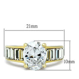 TK1675 - IP Gold(Ion Plating) Stainless Steel Ring with AAA Grade CZ  in Clear - Alamode
