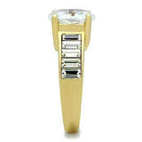 TK1675 - IP Gold(Ion Plating) Stainless Steel Ring with AAA Grade CZ  in Clear - Alamode