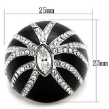 TK1679 - High polished (no plating) Stainless Steel Ring with Top Grade Crystal in Clear - Alamode - Flyclothing LLC