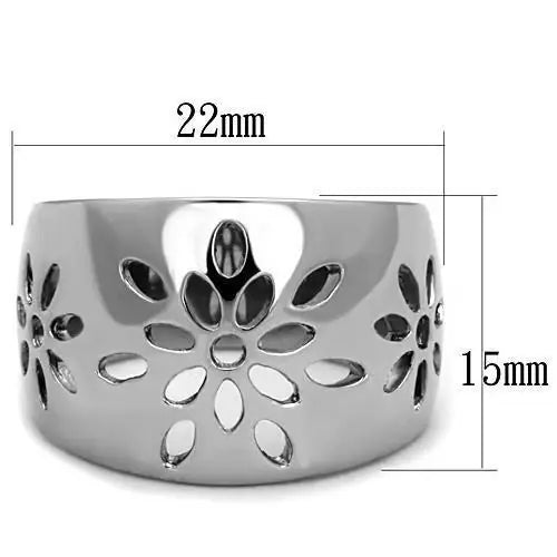 TK1684 - High polished (no plating) Stainless Steel Ring with No Stone - Alamode - Flyclothing LLC