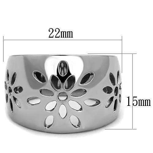 TK1684 - High polished (no plating) Stainless Steel Ring with No Stone - Alamode - Flyclothing LLC