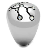 TK1685 - High polished (no plating) Stainless Steel Ring with Top Grade Crystal in White AB - Alamode - Flyclothing LLC