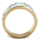 TK1689 - IP Rose Gold(Ion Plating) Stainless Steel Ring with Top Grade Crystal  in Rose - Alamode
