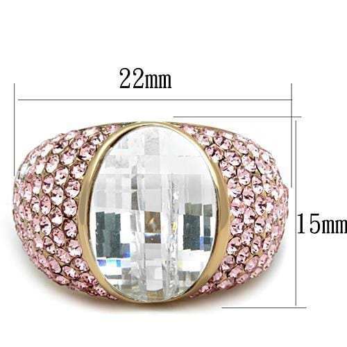 TK1692 - IP Rose Gold(Ion Plating) Stainless Steel Ring with AAA Grade CZ in Clear - Alamode - Flyclothing LLC