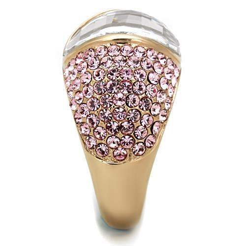 TK1692 - IP Rose Gold(Ion Plating) Stainless Steel Ring with AAA Grade CZ in Clear - Alamode - Flyclothing LLC