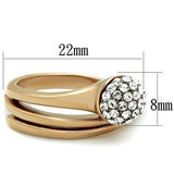 TK1693 - IP Rose Gold(Ion Plating) Stainless Steel Ring with Top Grade Crystal  in Clear - Alamode